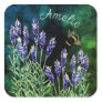 Lavender and Bumblebee painted with watercolors Square Sticker