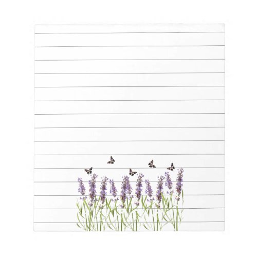 Lavender and butterflies notepad