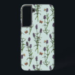 Lavender and butterflies on sea glass samsung galaxy s22  case<br><div class="desc">Hand-painted watercolor and ink pattern with lavender and butterflies</div>