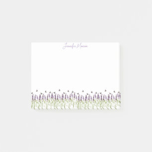 Lavender and butterflies personalized post-it notes