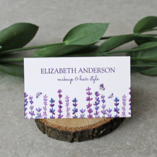 Lavender and Butterfly Watercolor  Business Card