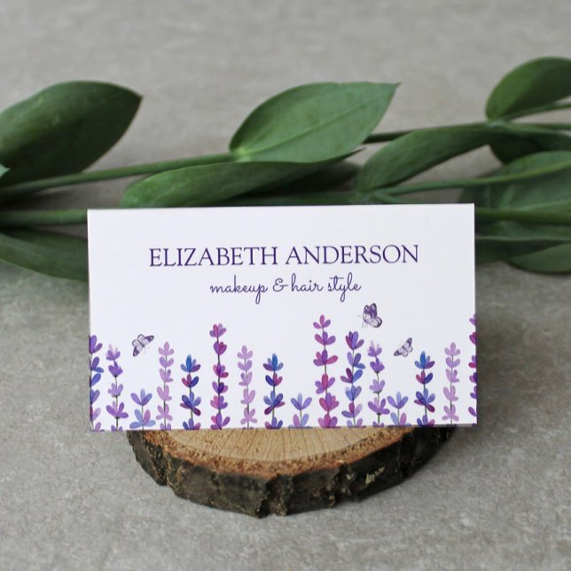 Lavender and Butterfly Watercolor  Business Card (Creator Uploaded)