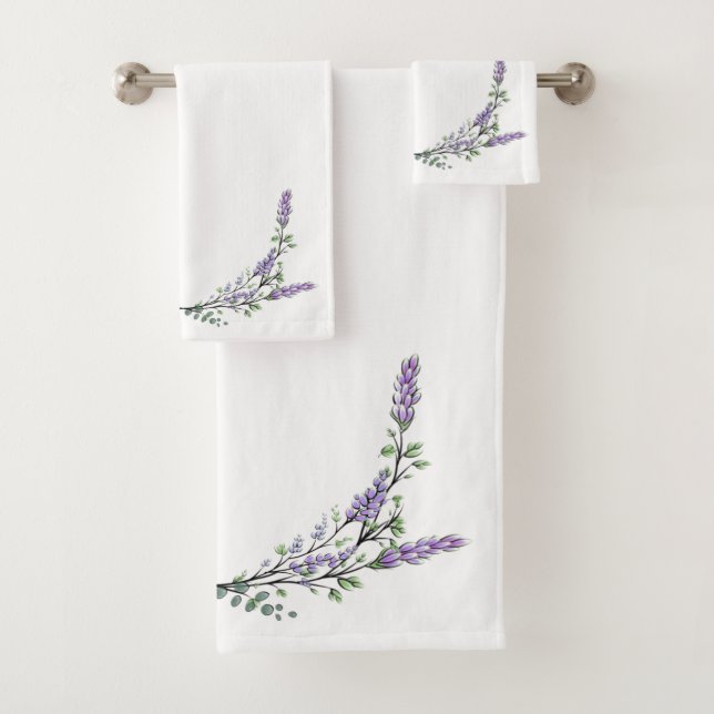 Lavender and Eucalyptus Bath Towel Set (Insitu)