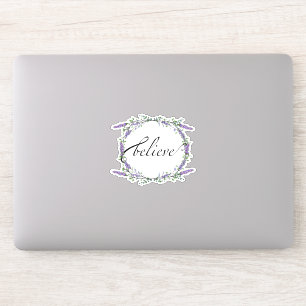Lavender and Eucalyptus Believe Sticker