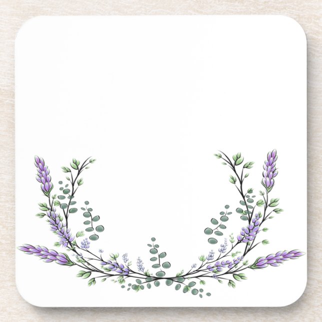 Lavender and Eucalyptus Beverage Coaster (Front)