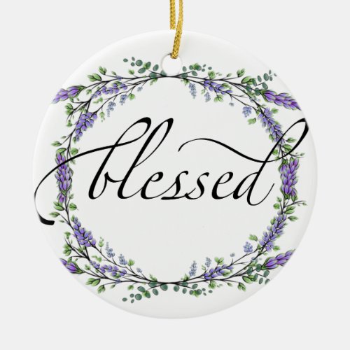 Lavender and Eucalyptus Blessed Ceramic Ornament