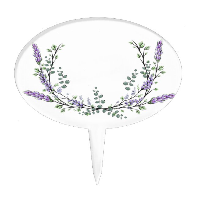 Lavender and Eucalyptus Cake Topper (Front)