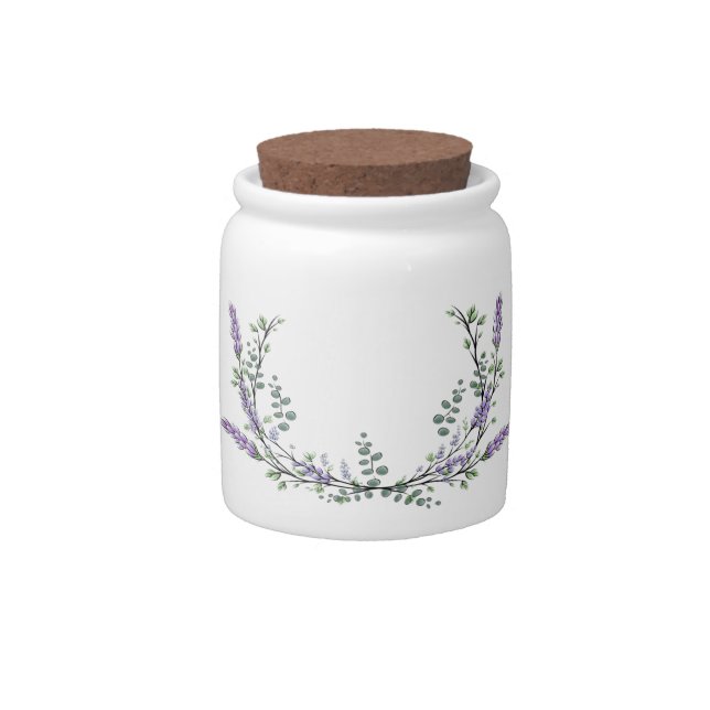 Lavender and Eucalyptus Candy Jar (Front)
