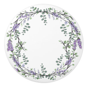 Lavender and Eucalyptus Ceramic Knob