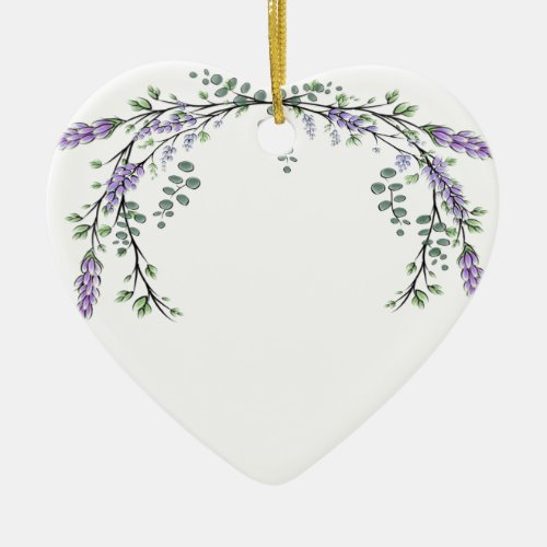Lavender and Eucalyptus Ceramic Ornament
