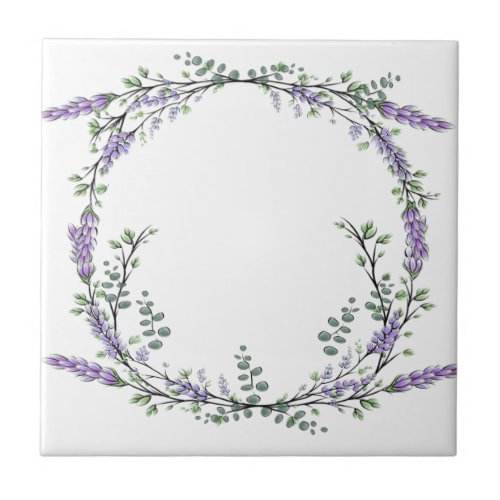 Lavender and Eucalyptus Ceramic Tile