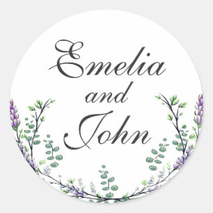Lavender and Eucalyptus Classic Round Sticker