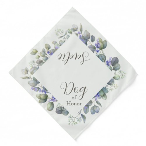 Lavender And Eucalyptus Dog Of Honor Dog Wedding Bandana