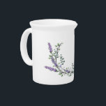 Lavender and Eucalyptus Drink Pitcher<br><div class="desc">An elegant and vintage design featuring eucalyptus and lavender painted in romantic watercolor.</div>