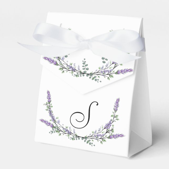 Lavender and Eucalyptus Favor Boxes (Front Side)