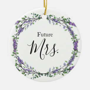 Lavender and Eucalyptus Future Mrs. Ceramic Ornament
