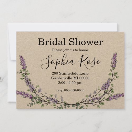 Lavender and Eucalyptus Invitation