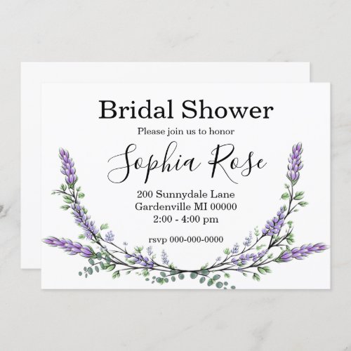 Lavender and Eucalyptus Invitation