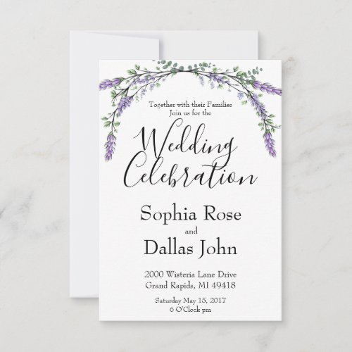 Lavender and Eucalyptus Invitation