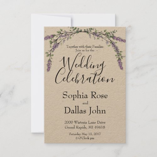 Lavender and Eucalyptus Invitation