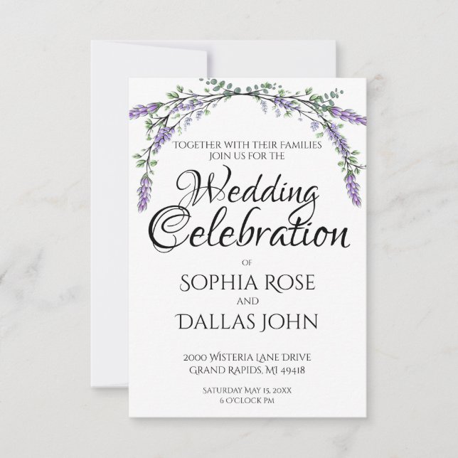 Lavender and Eucalyptus Invitation (Front)