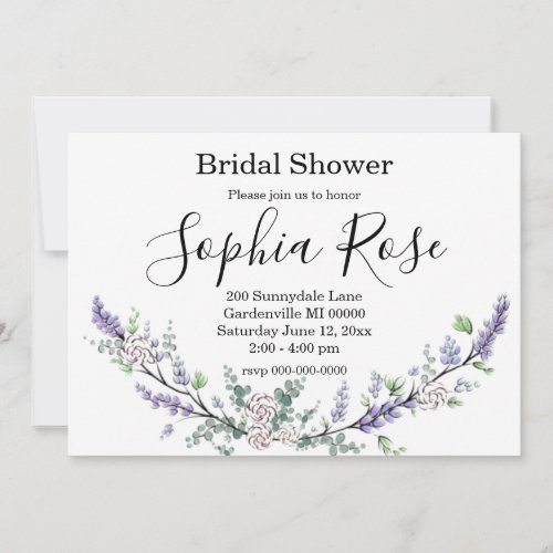 Lavender and Eucalyptus  Invitation