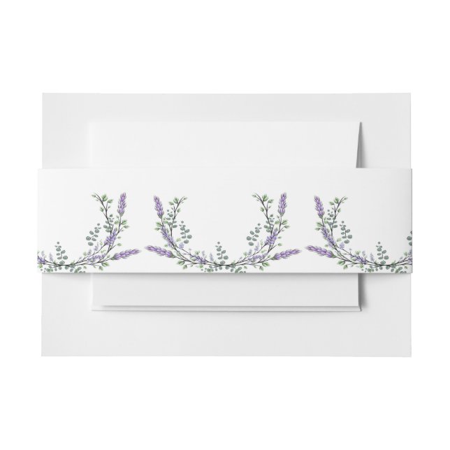 Lavender and Eucalyptus Invitation Belly Band (Front Example)