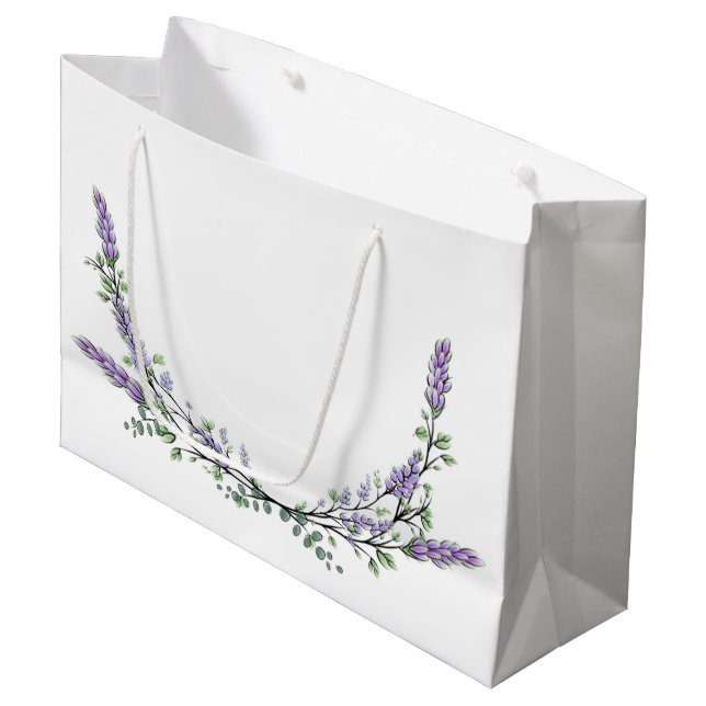 Lavender and Eucalyptus Large Gift Bag (Front Angled)