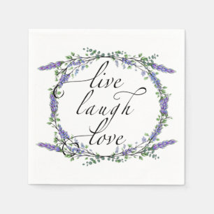 Lavender and Eucalyptus Live Laugh Love Napkins