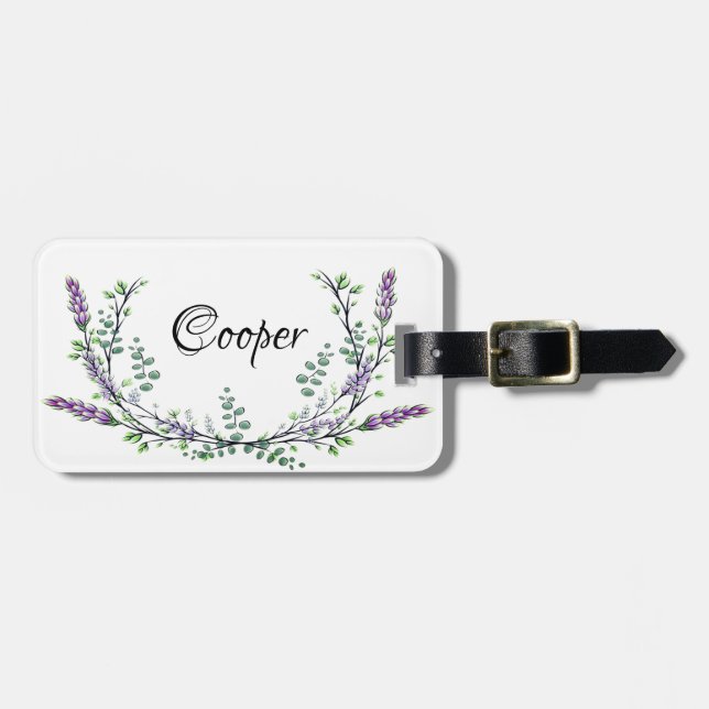 Lavender and Eucalyptus Luggage Tag (Front Horizontal)