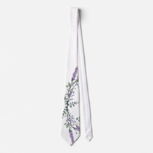 Lavender and Eucalyptus Neck Tie