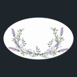 Lavender and Eucalyptus Oval Sticker<br><div class="desc">An elegant and vintage design featuring eucalyptus and lavender painted in romantic watercolor.</div>
