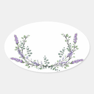 Lavender and Eucalyptus Oval Sticker