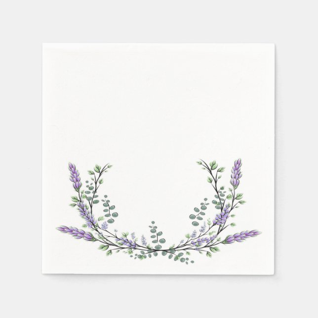 Lavender and Eucalyptus Paper Napkins (Front)