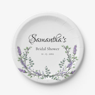 Lavender and Eucalyptus Paper Plates