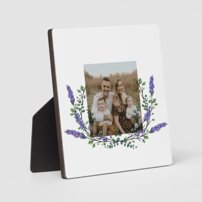 Lavender and Eucalyptus purple floral botanical Plaque (Front)