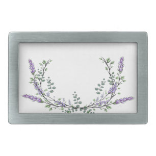 Lavender and Eucalyptus Rectangular Belt Buckle