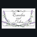 Lavender and Eucalyptus Rectangular Sticker<br><div class="desc">An elegant and vintage design featuring eucalyptus and lavender painted in romantic watercolor.</div>
