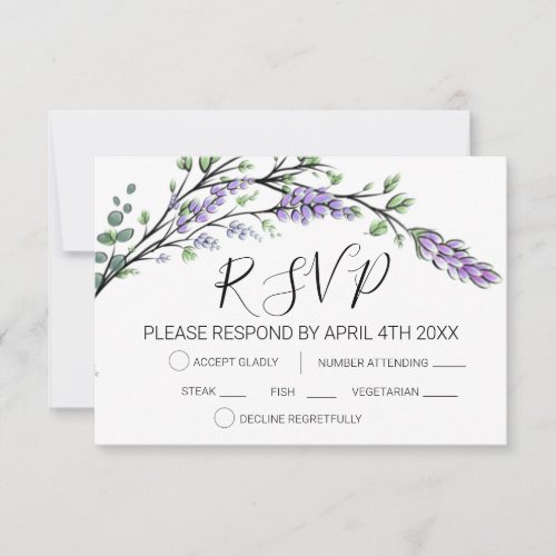 Lavender and Eucalyptus RSVP Card