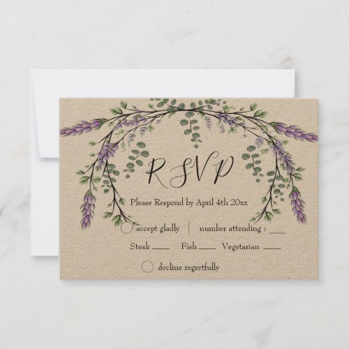 Lavender and Eucalyptus RSVP Card