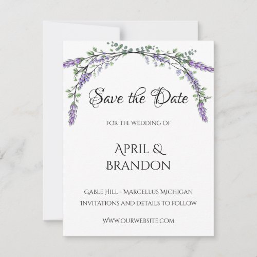 Lavender and Eucalyptus Save The Date