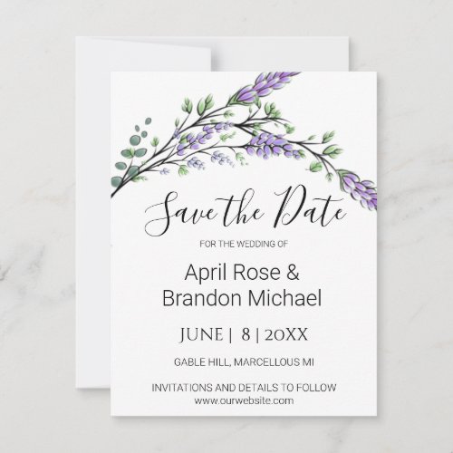 Lavender  and Eucalyptus Save The Date