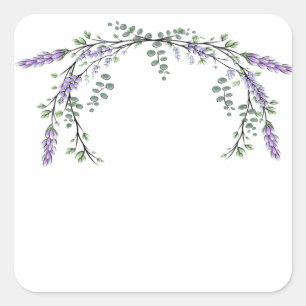 Lavender and Eucalyptus Square Sticker