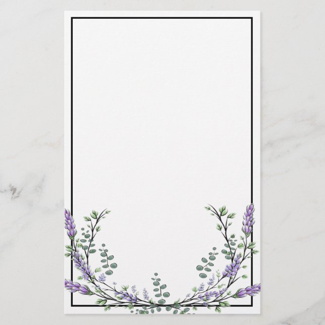 Lavender and Eucalyptus Stationery (Front)