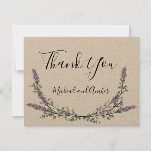 Lavender and Eucalyptus Thank You Card