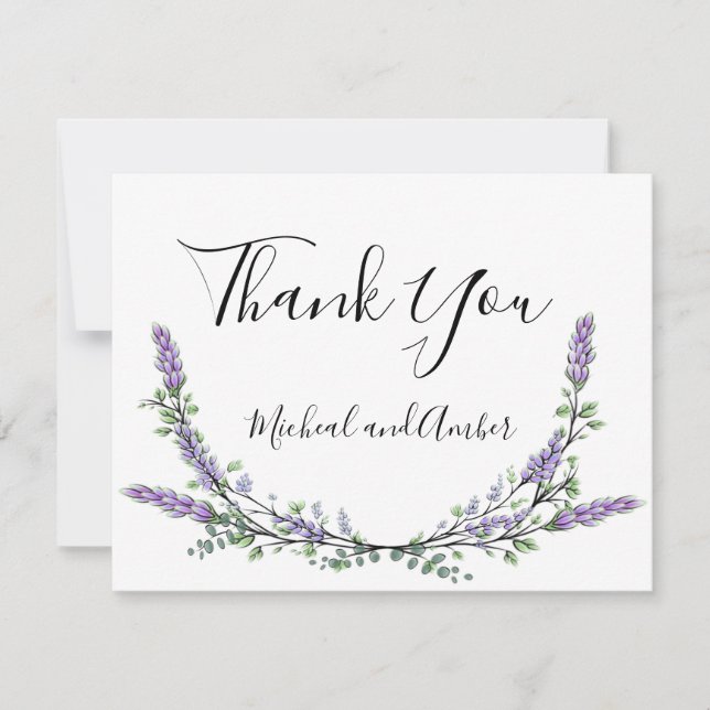 Lavender and Eucalyptus Thank You Card (Front)