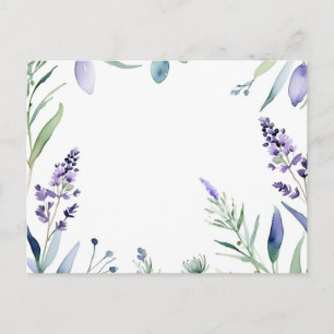 Lavender And Eucalyptus Watercolor Postcard