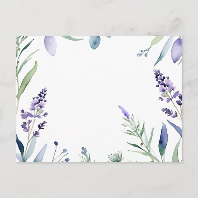 Lavender And Eucalyptus Watercolor Postcard (Front)