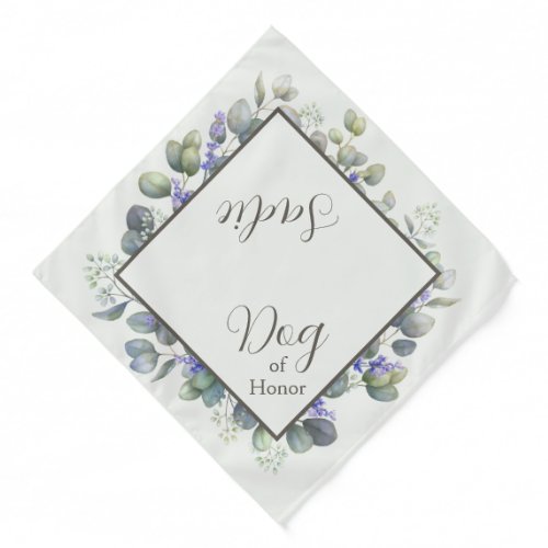 Lavender And Eucalyptus Wedding Dog Of Honor Dog Bandana