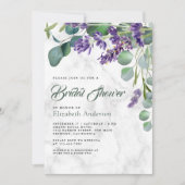 Lavender and Eucalyptus White Marble Bridal Shower Invitation (Front)